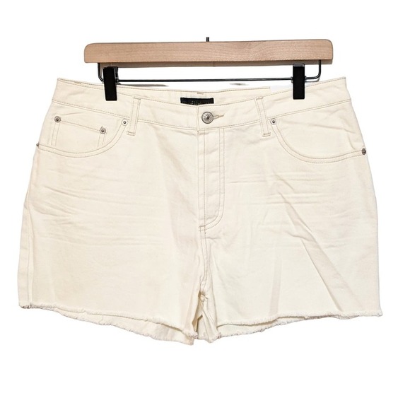 House of Harlow 1960 Womens High Rise Mom Shorts Size 30 Cream Button Fly NWT - Picture 1 of 4